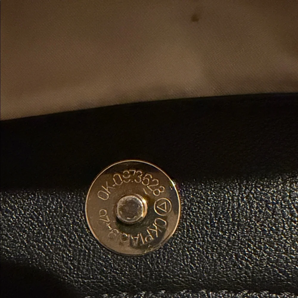 INC International Concepts Black Shoulder Bag with Gold Rings